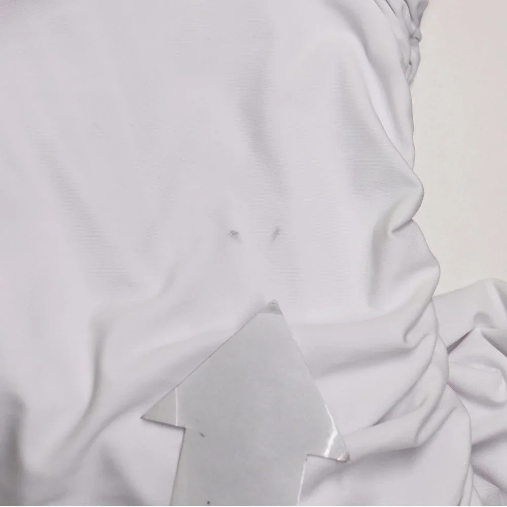 NWT superdown Lisa Ruched Mini Dress Strappy Sleeveless Bodycon White Small - Picture 9 of 9